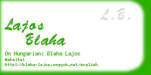 lajos blaha business card